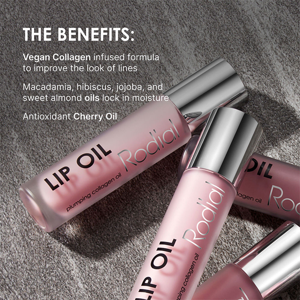 Rodial Vegan Collagen-Infused Lip Oil Sugar Coral - Plumps, Hydrates And Improves Lip Barrier