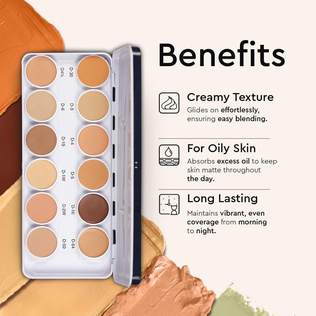 C2P Pro Ultra HD 12 in 1 Camouflage Concealer Corrector Dermashield Cream Base Makeup Palette
