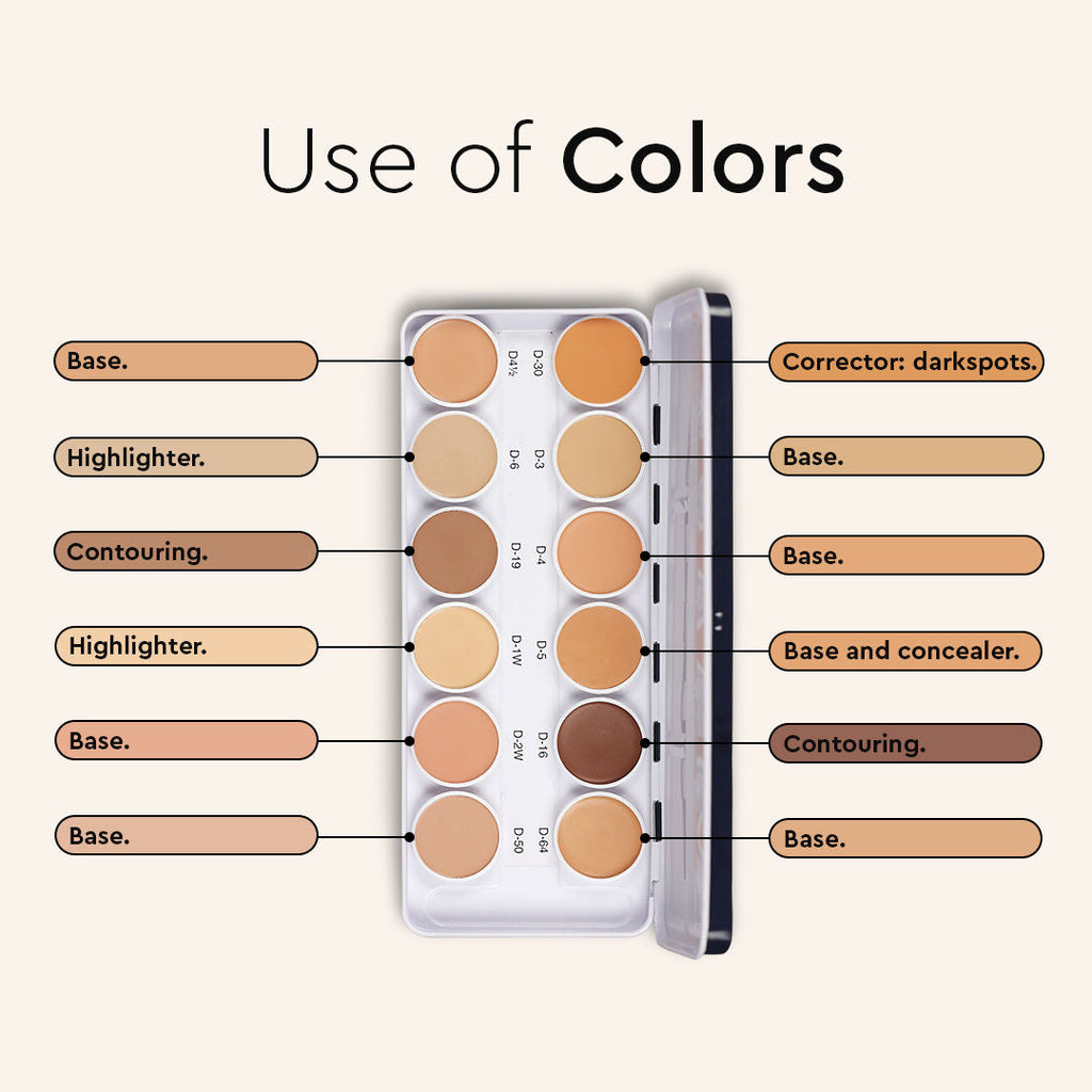 C2P Pro Ultra HD 12 in 1 Camouflage Concealer Corrector Dermashield Cream Base Makeup Palette