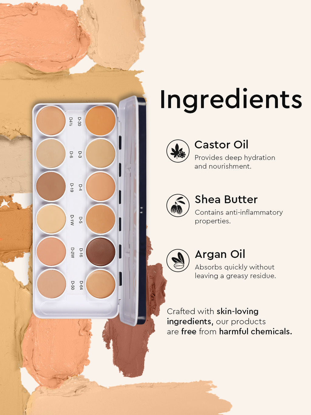 C2P Pro Ultra HD 12 in 1 Camouflage Concealer Corrector Dermashield Cream Base Makeup Palette