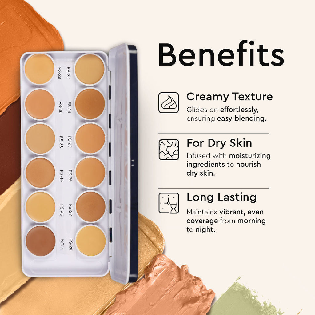 C2P Pro Ultra HD 12 in 1 Camouflage Concealer Corrector Supraemeshield Cream Base Makeup Palette