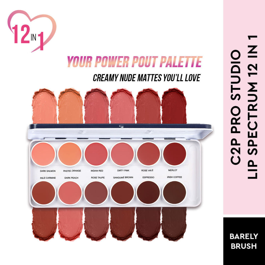 C2P Pro Studio Lip Spectrum 12 Color Cream Lipstick Palette