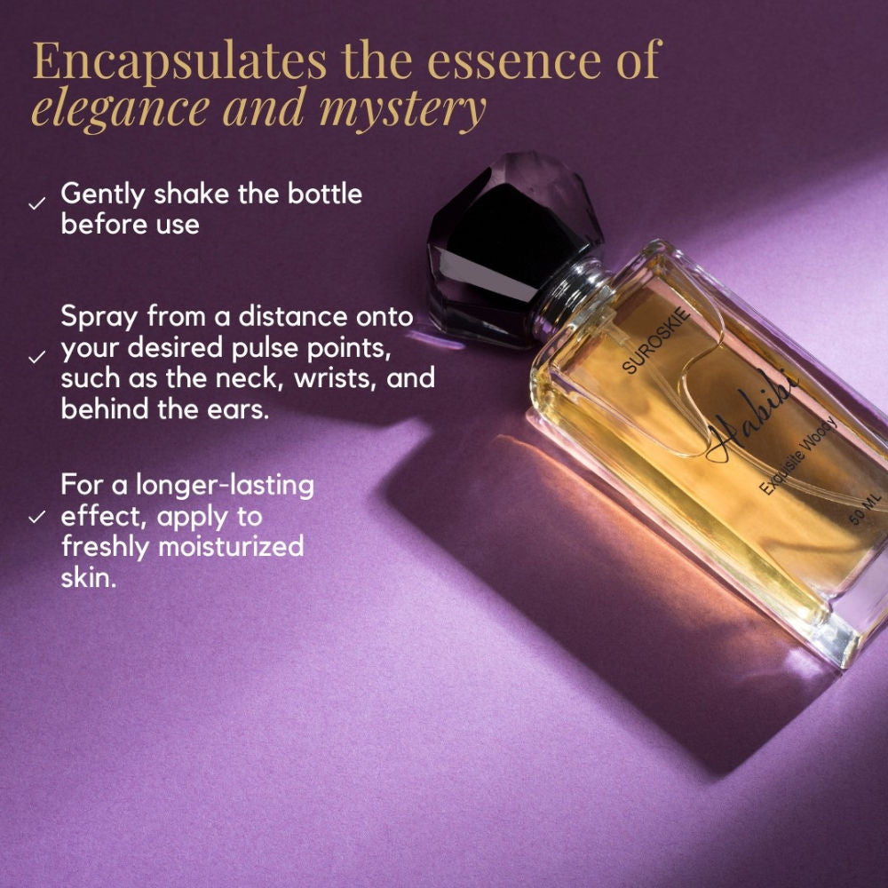 Suroskie Habibi Eau De Parfum Floral & Woody Long-Lasting Unisex Fragrance