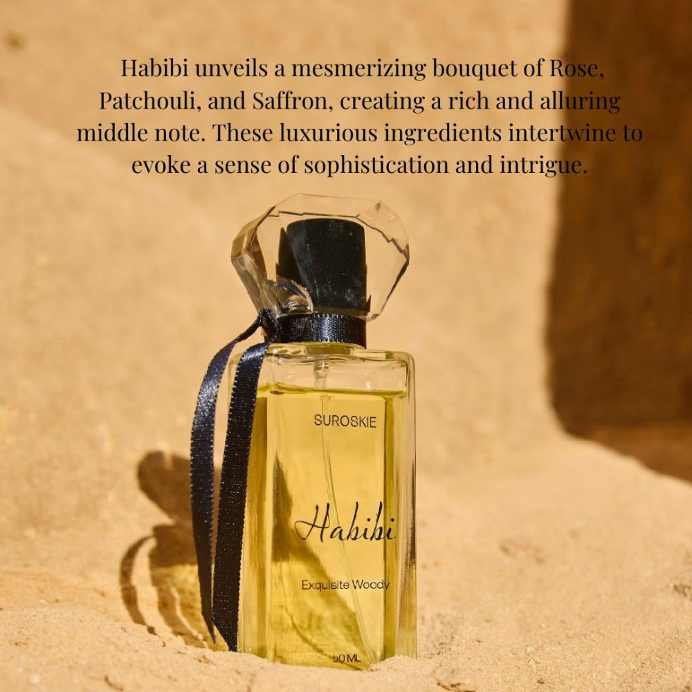 Suroskie Habibi Eau De Parfum Floral & Woody Long-Lasting Unisex Fragrance