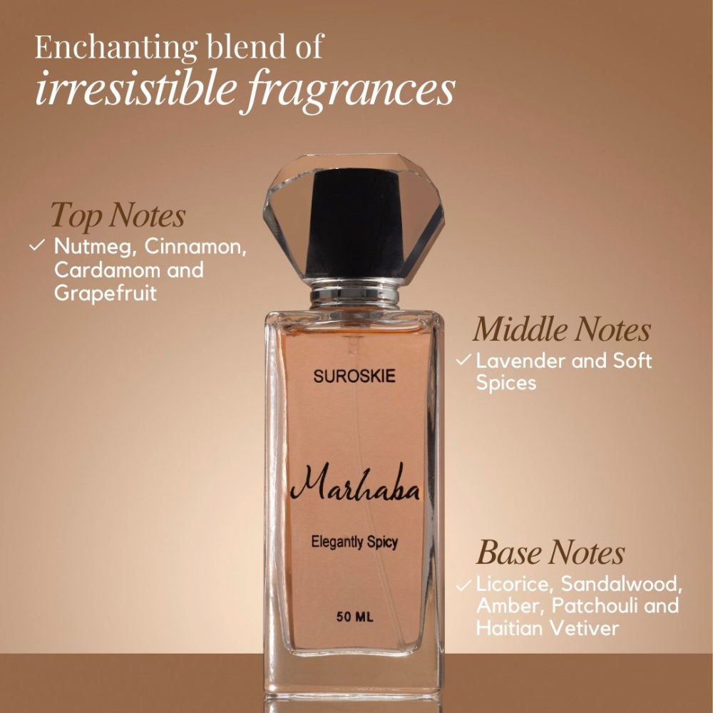 Suroskie Marhaba Perfume Long Lasting Unisex Scent Notes Citrus & Woody