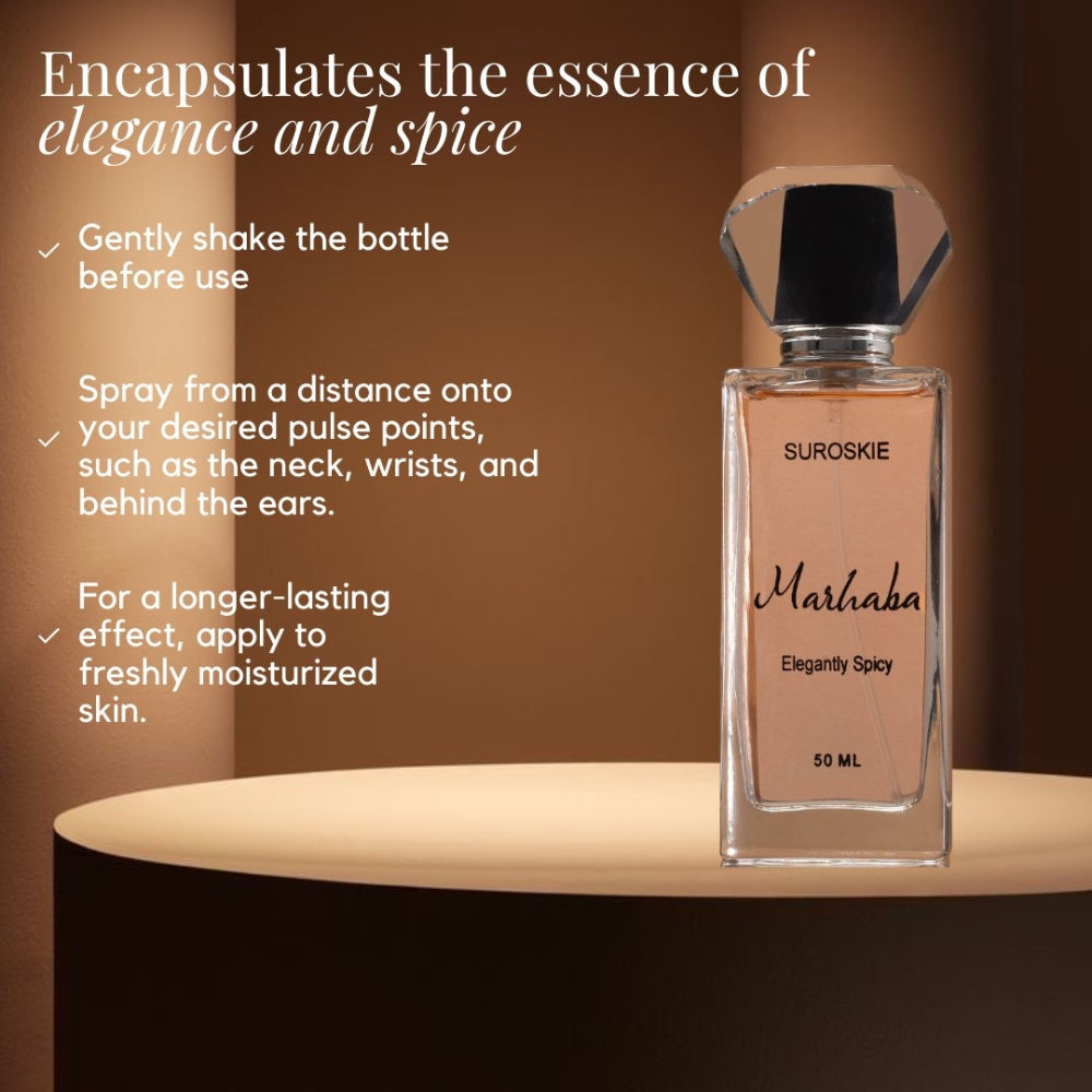 Suroskie Marhaba Perfume Long Lasting Unisex Scent Notes Citrus & Woody