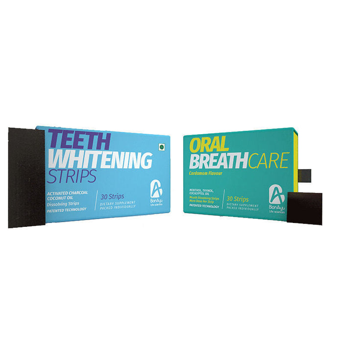 Bonayu Teeth Whitening Strips + Oral Breath Care Strips(Mouth Wash Substitute)