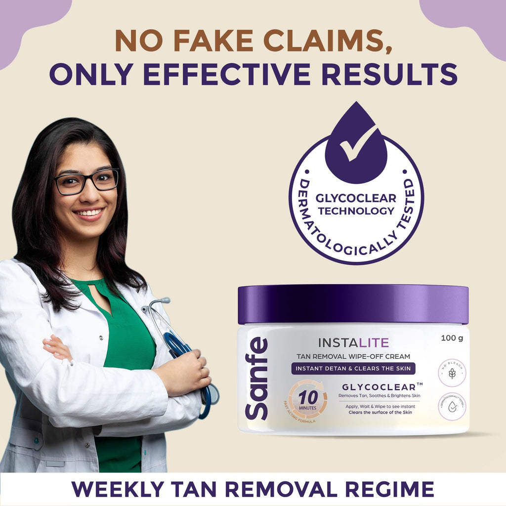 Sanfe Instalite Detan Wipe Off Body Cream