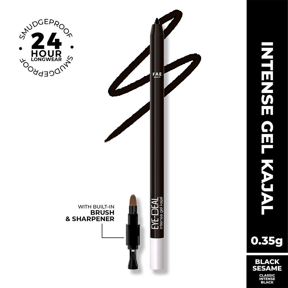 FAE Beauty Eye-Deal Kajal - 24Hr Waterproof, Smudge-Proof with in-built Sharpener
