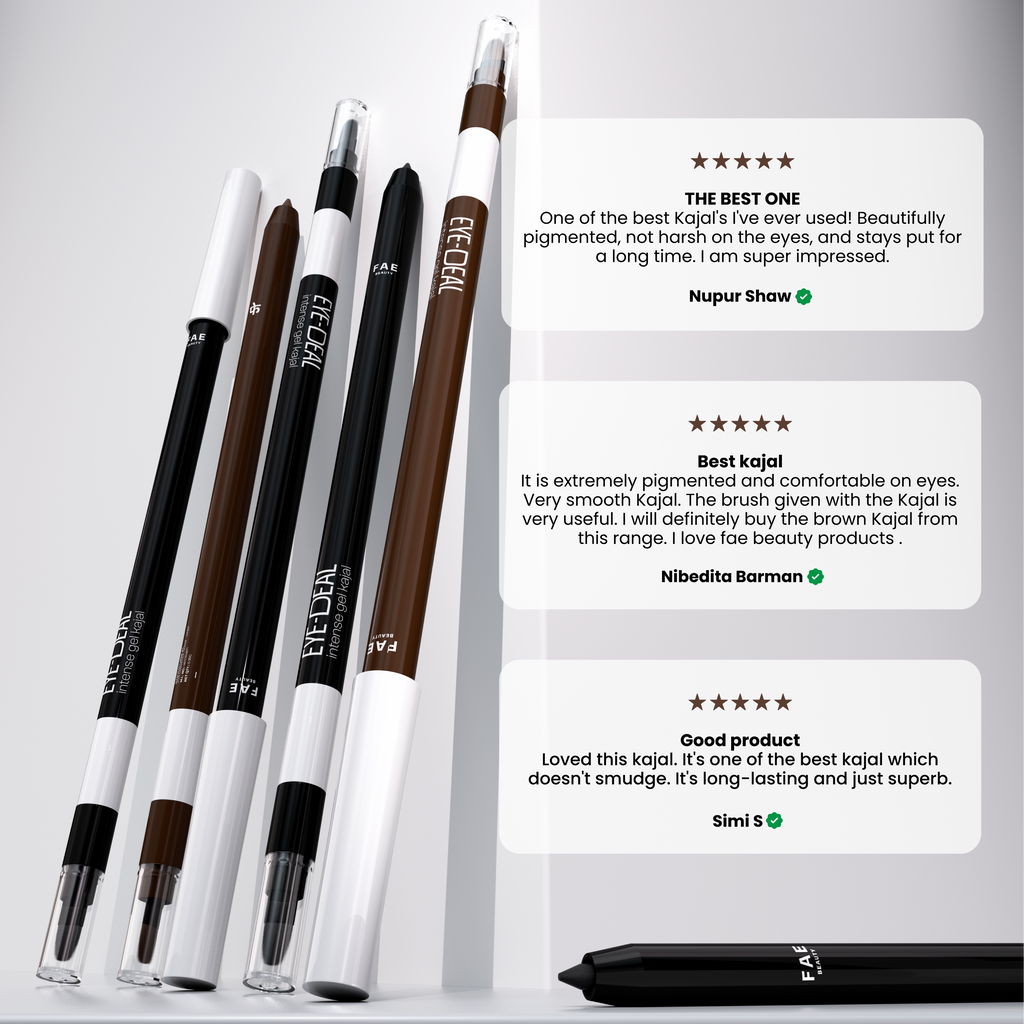 FAE Beauty Eye-Deal Kajal - 24Hr Waterproof, Smudge-Proof with in-built Sharpener