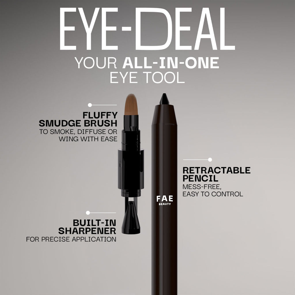 FAE Beauty Eye-Deal Kajal - 24Hr Waterproof, Smudge-Proof with in-built Sharpener