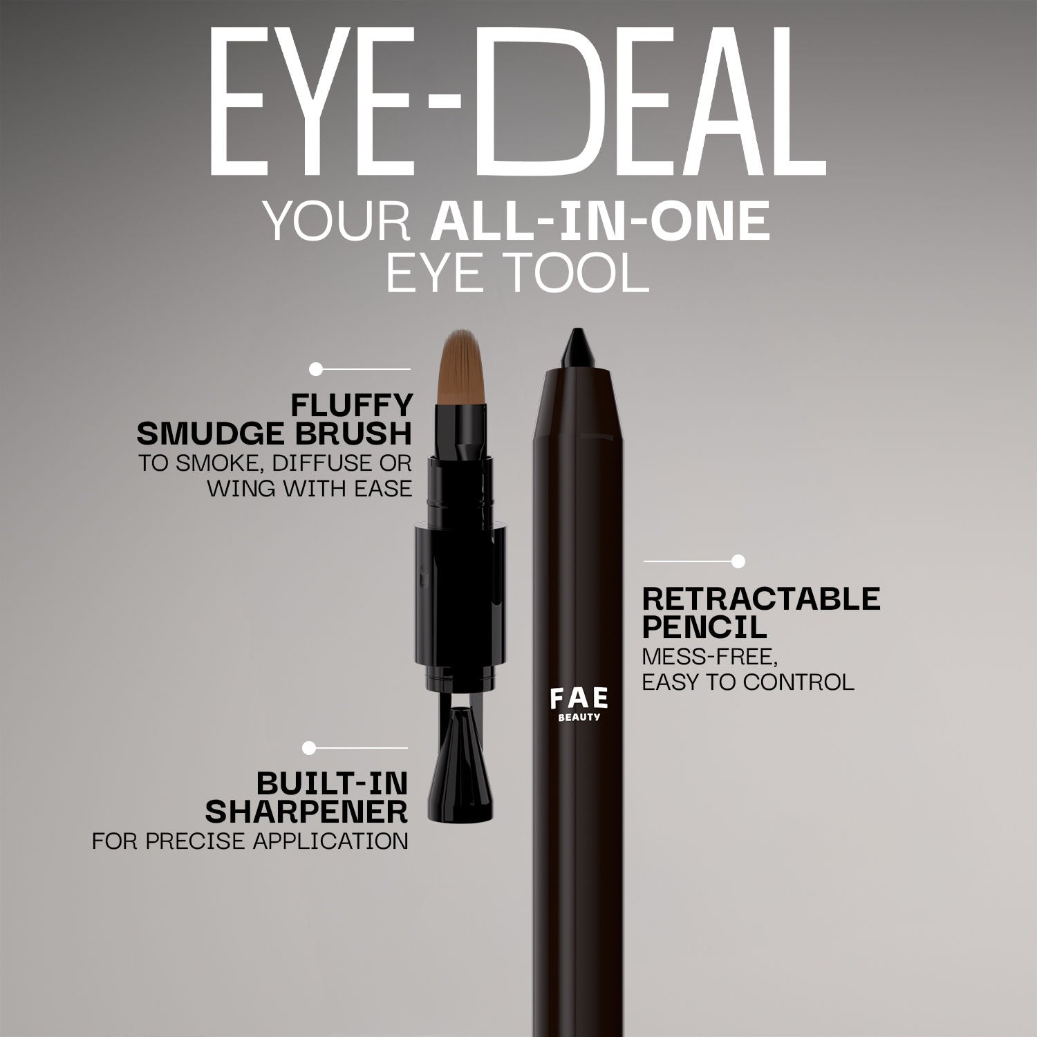 FAE Beauty Eye-Deal Kajal - 24Hr Waterproof, Smudge-Proof with in-built Sharpener