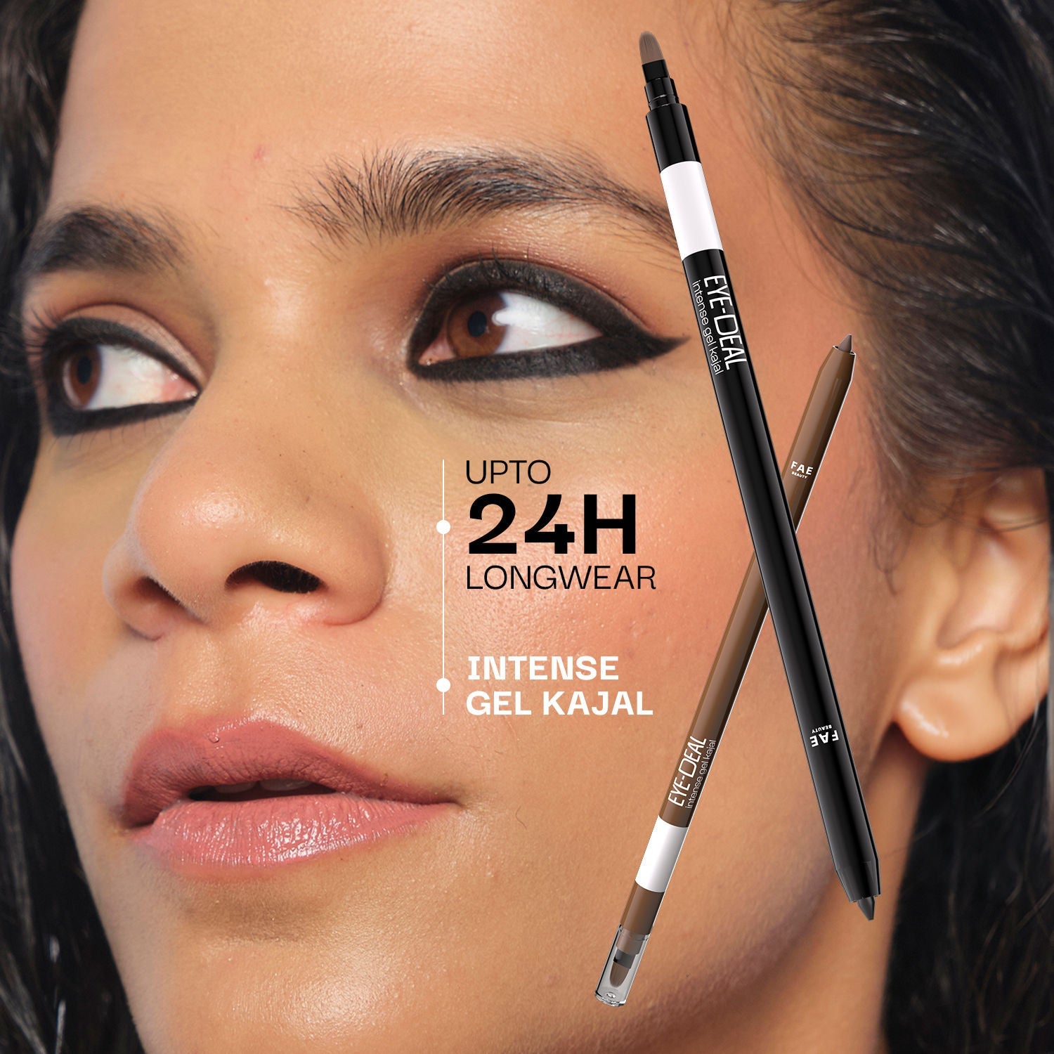 FAE Beauty Eye-Deal Kajal - 24Hr Waterproof, Smudge-Proof with in-built Sharpener