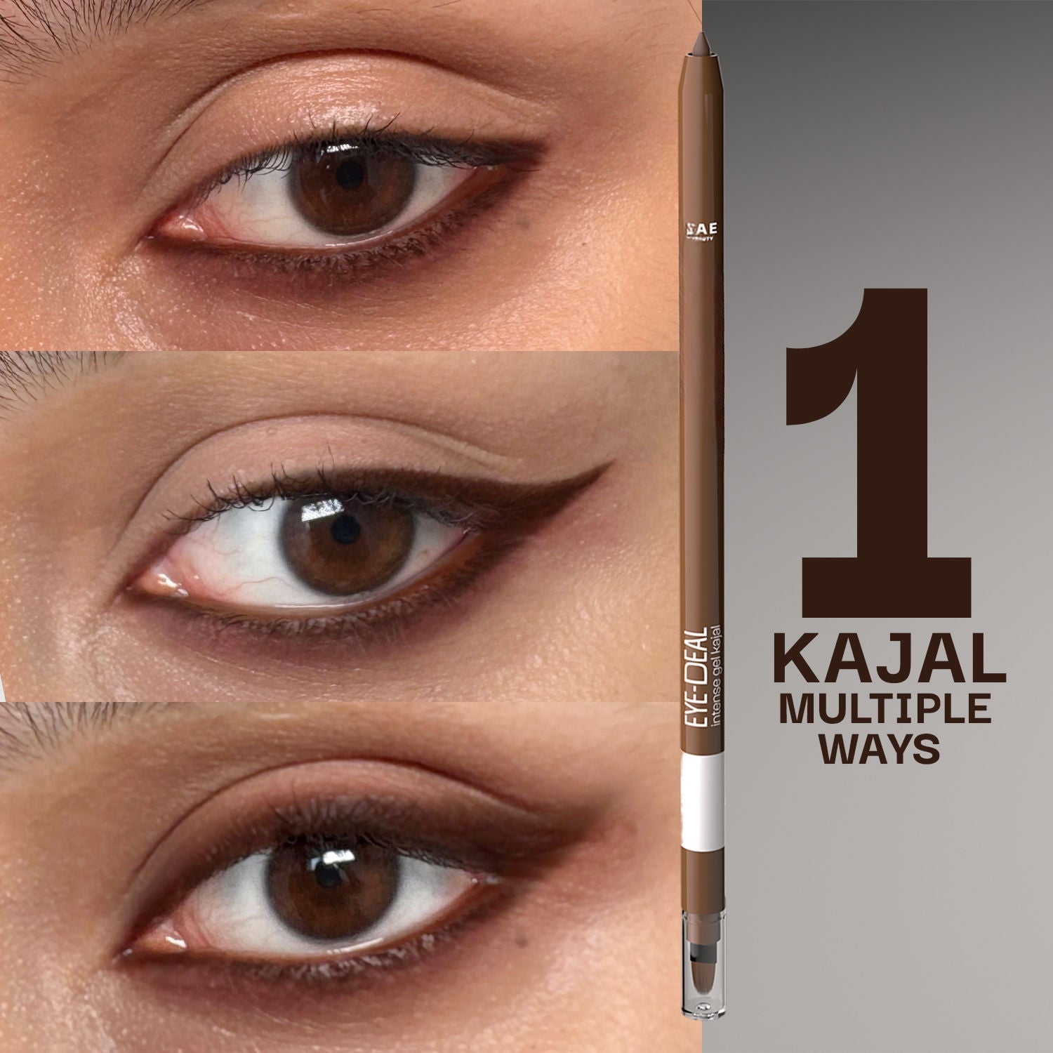 FAE Beauty Eye-Deal Kajal - 24Hr Waterproof, Smudge-Proof with in-built Sharpener