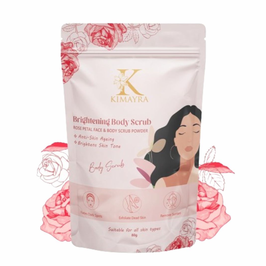 Kimayra Natural Rose Petal Face & Body Scrub Powder