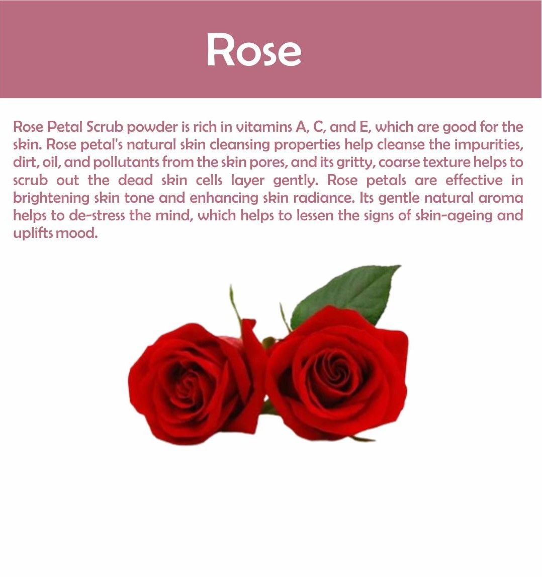 Kimayra Natural Rose Petal Face & Body Scrub Powder