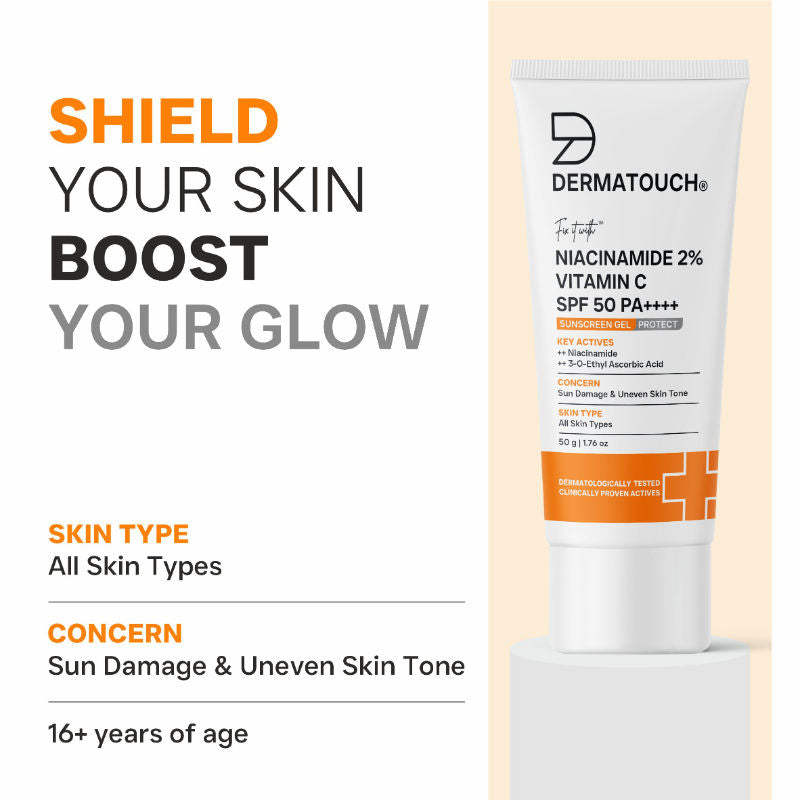 Dermatouch Niacinamide 2% Vitamin C Sunscreen With SPF 50+ PA ++++