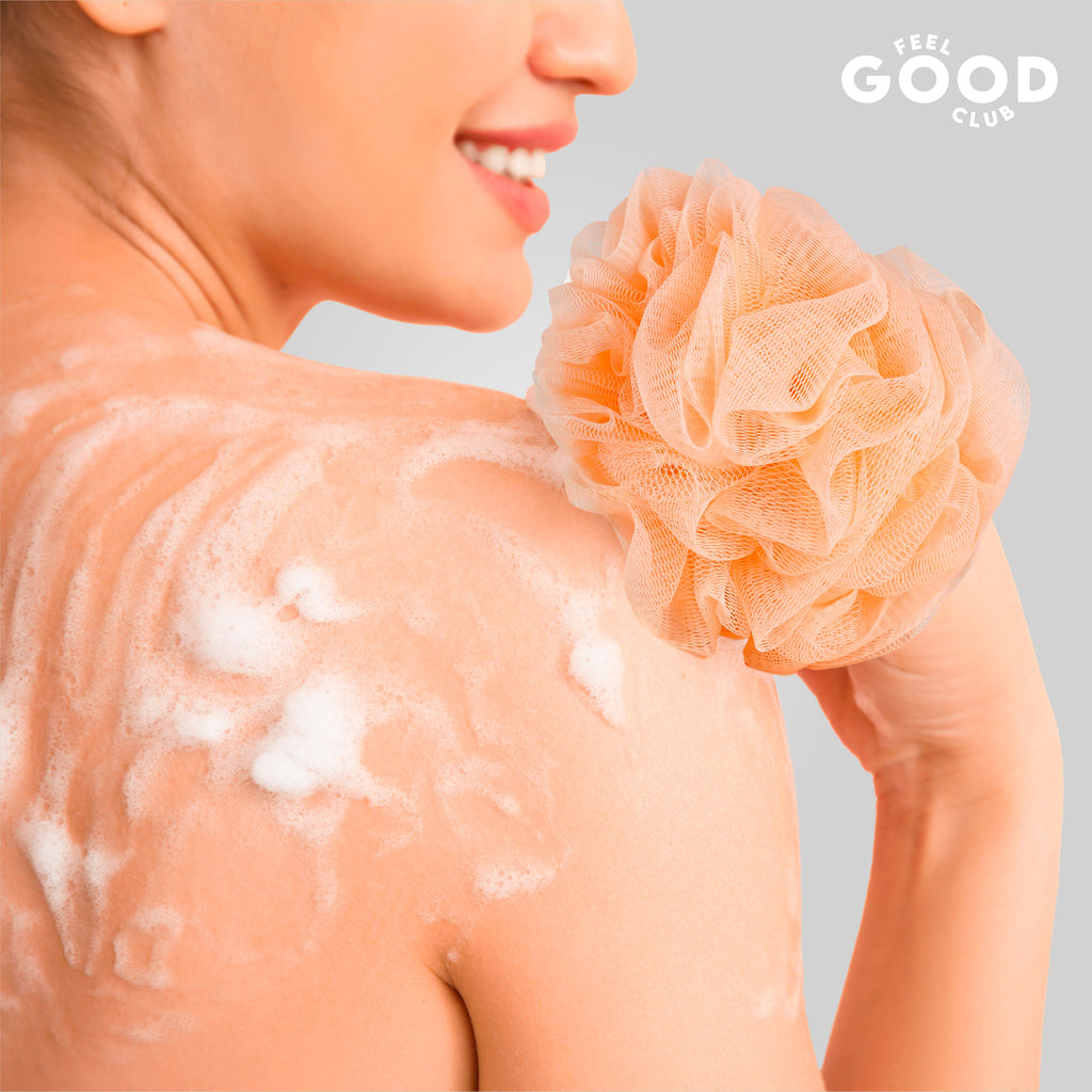 Feel Good Club Bath Loofah - Large Size Shower Sponge For Body Cleansing Exfoliation & Care