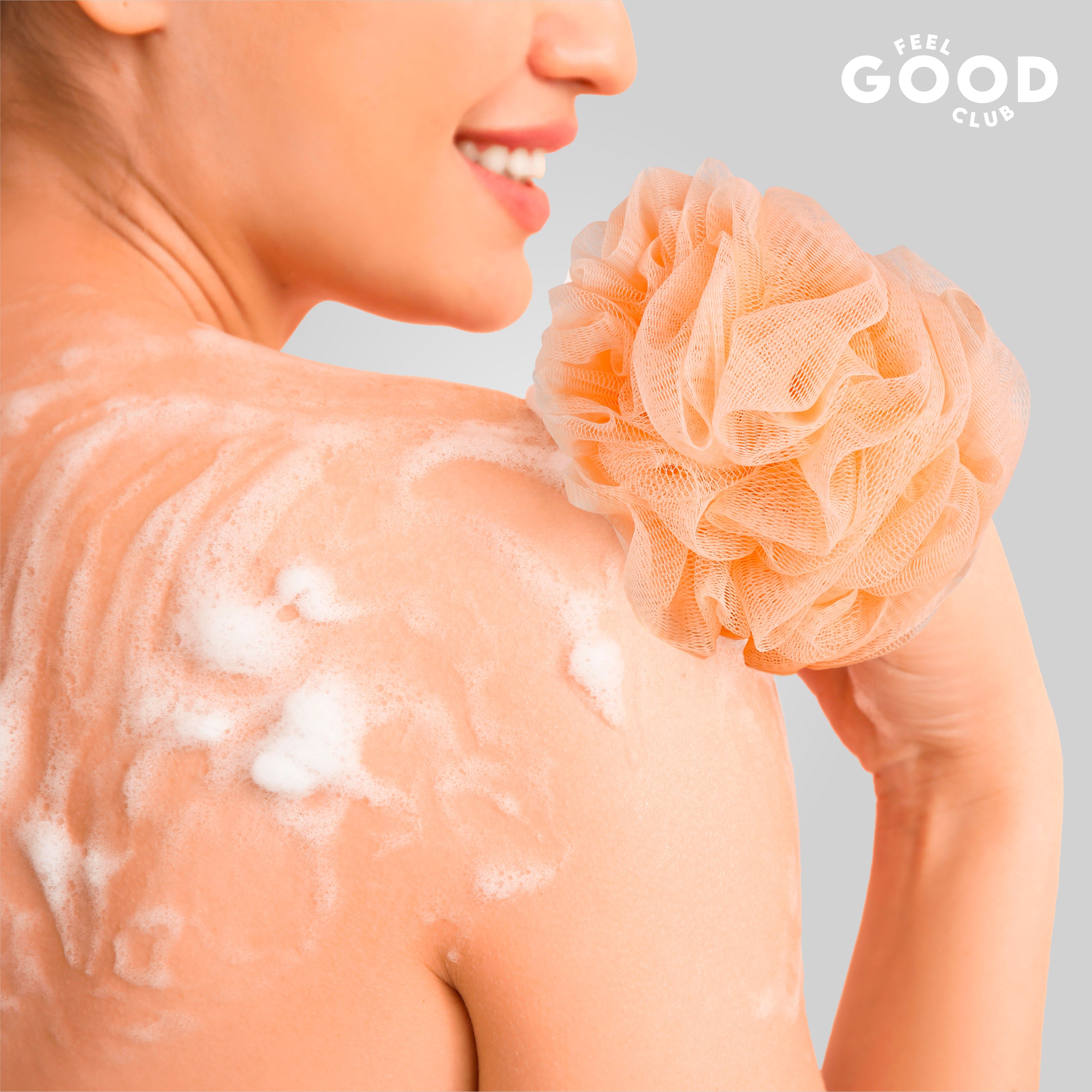 Feel Good Club Bath Loofah - Large Size Shower Sponge For Body Cleansing Exfoliation & Care