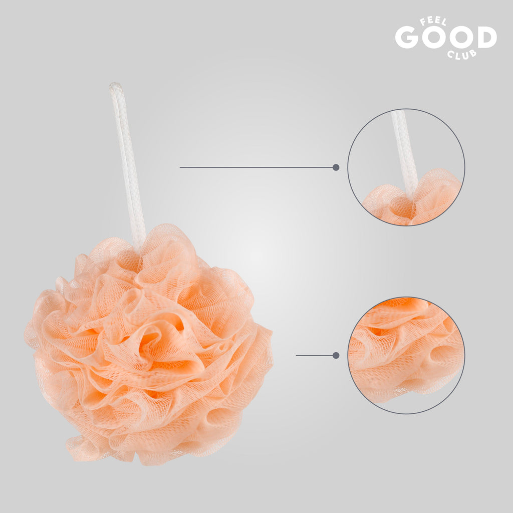 Feel Good Club Bath Loofah - Large Size Shower Sponge For Body Cleansing Exfoliation & Care