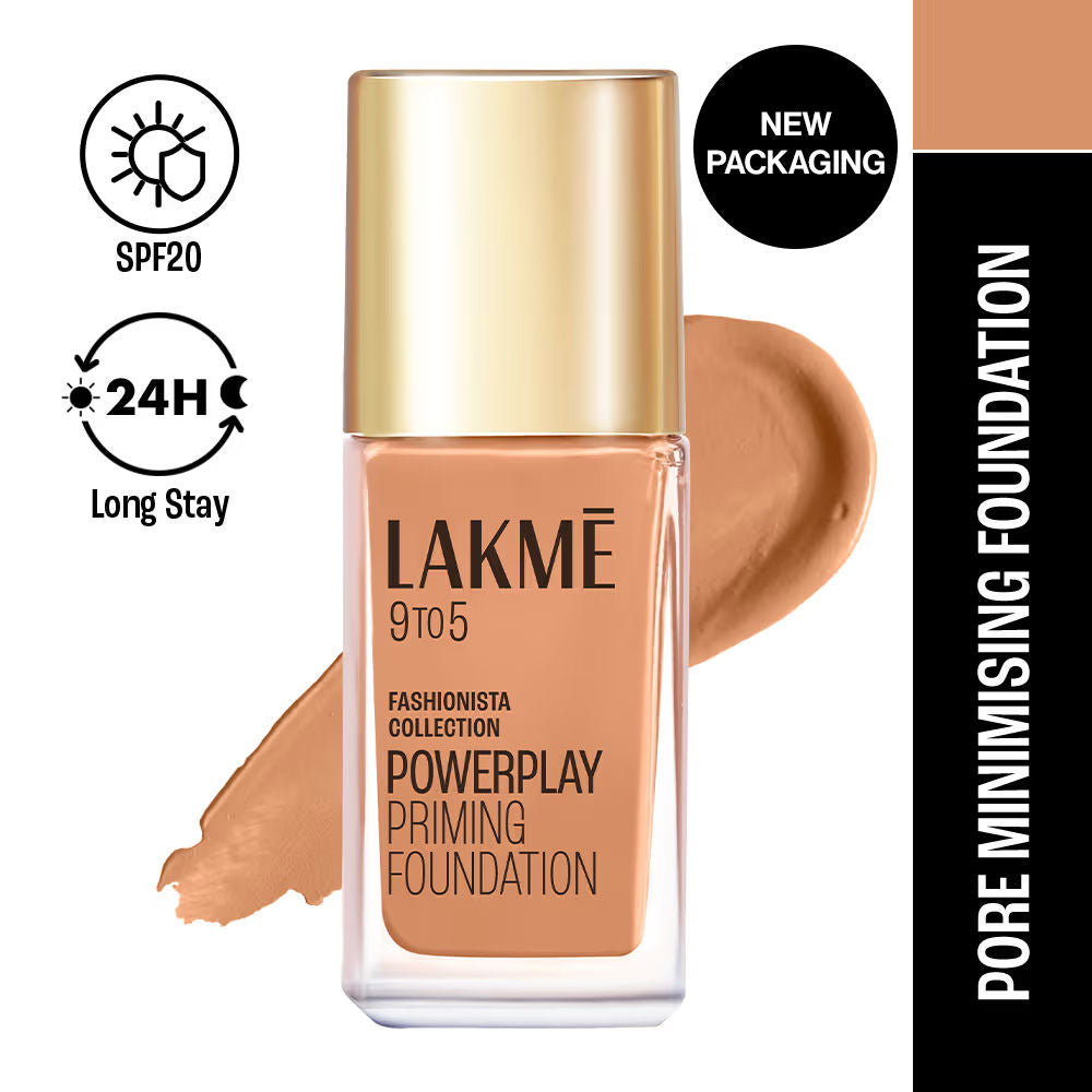 Lakme 9 To 5 Powerplay Priming Foundation, Built In Primer, Long-Lasting, SPF 20