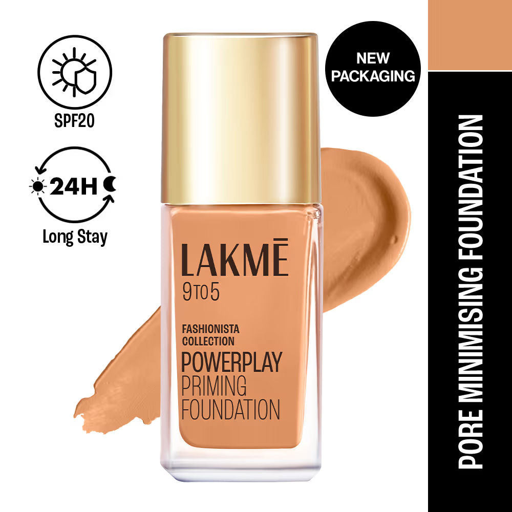 Lakme 9 To 5 Powerplay Priming Foundation, Built In Primer, Long-Lasting, SPF 20