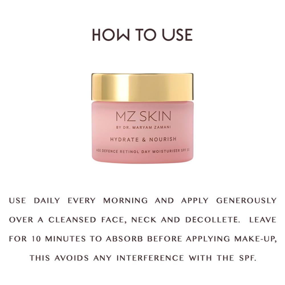 MZ SKIN Hydrate & Nourish Age Defence Retinol Day Moisturiser With SPF 30