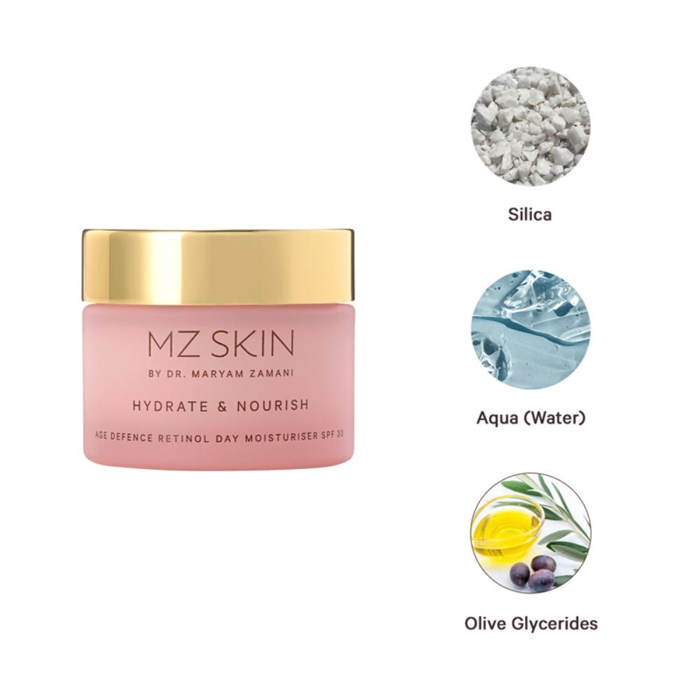 MZ SKIN Hydrate & Nourish Age Defence Retinol Day Moisturiser With SPF 30