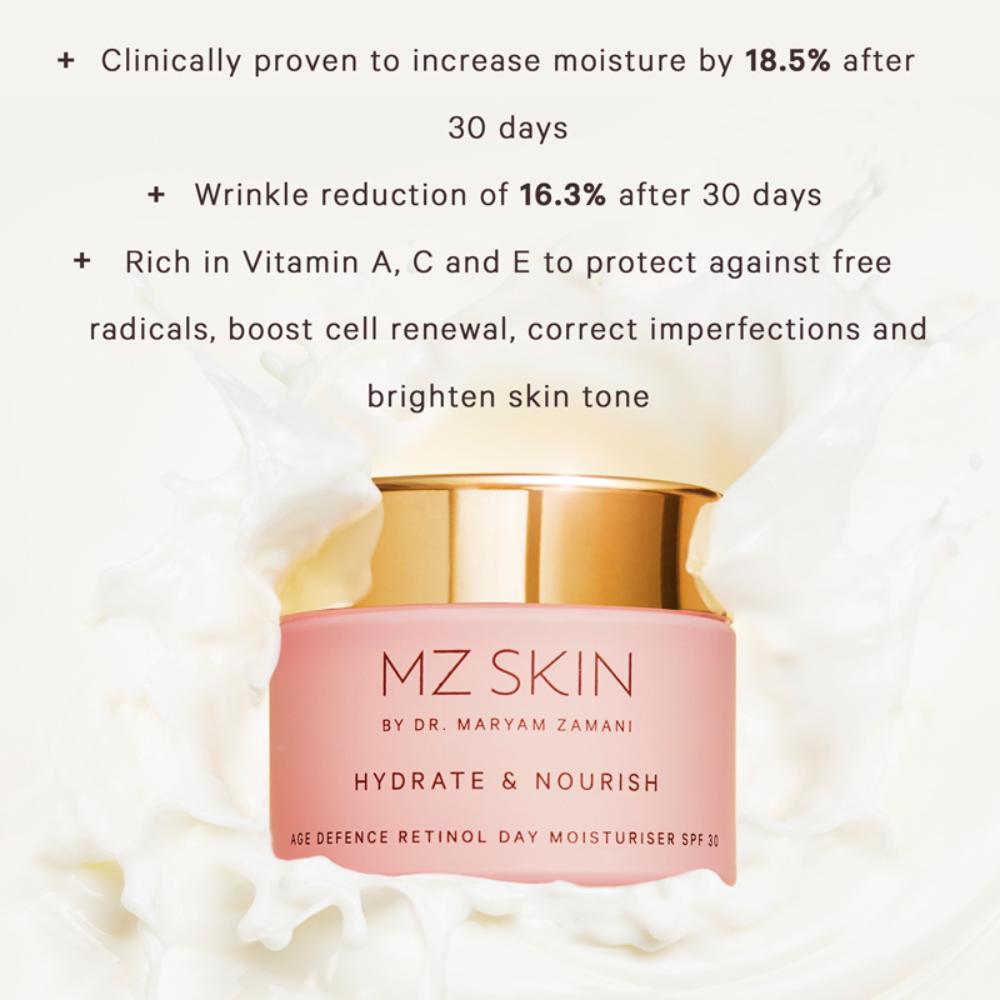 MZ SKIN Hydrate & Nourish Age Defence Retinol Day Moisturiser With SPF 30