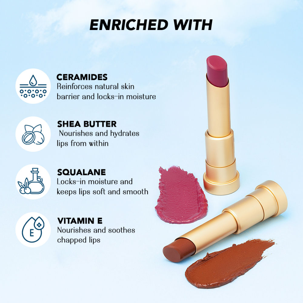LoveChild Masaba Ultra - Light Lush Creme Lipsticks, Enriched with Ceramides and Shea Butter