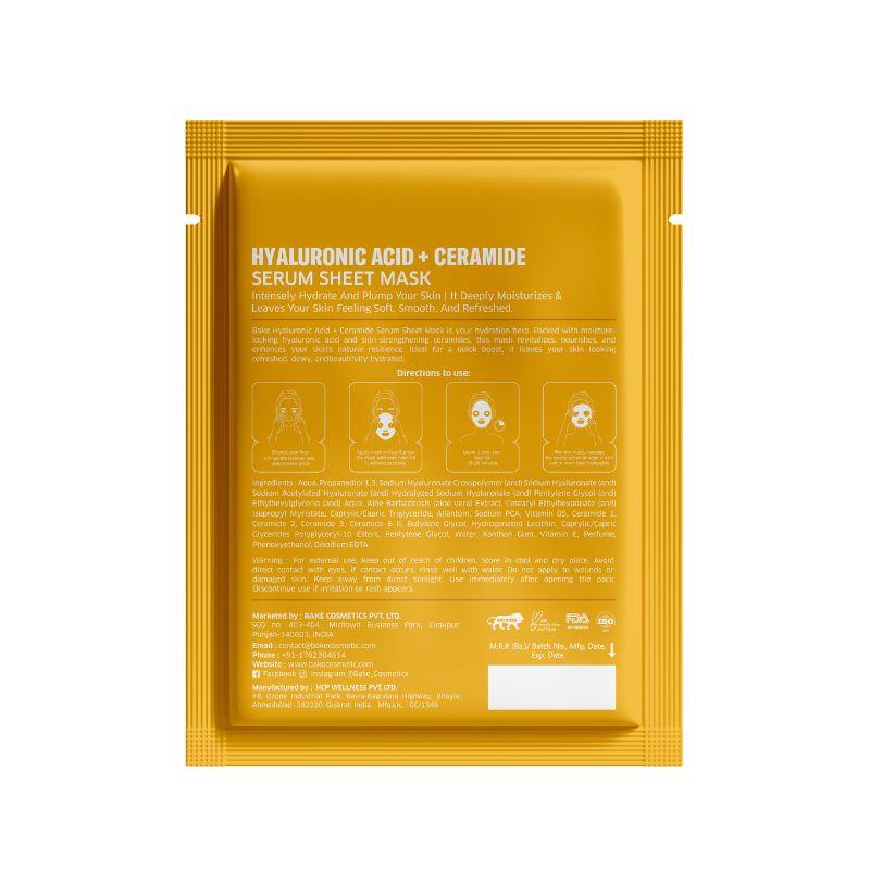 BAKE 2% Hyaluronic Acid + Ceramide Serum Sheet Mask for Skin Hydration & Glowing Skin