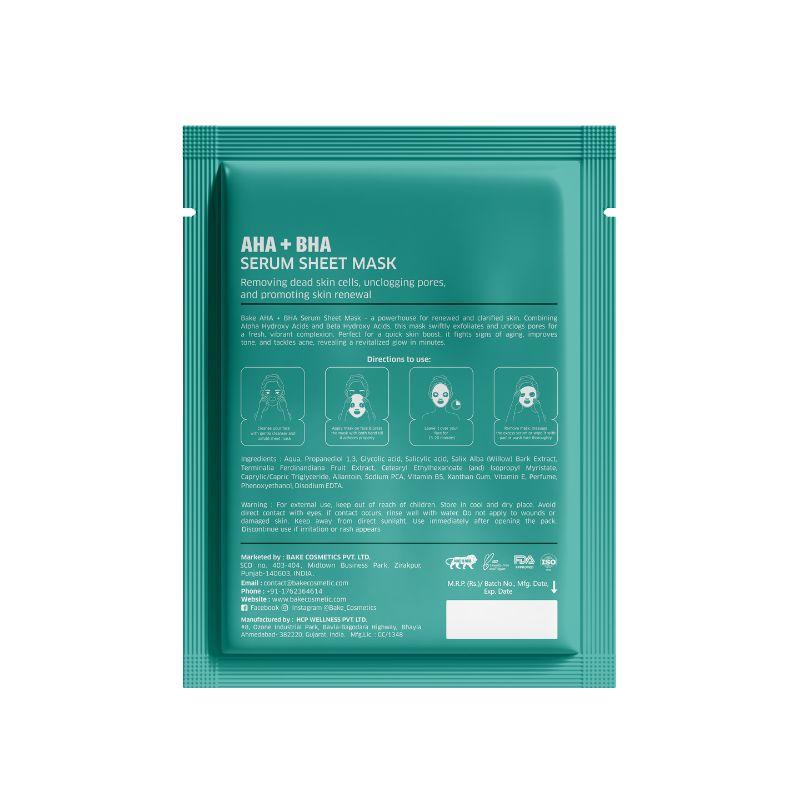 Bake Aha + Bha Serum Sheet Mask For Pigmentation, Pimples & Glowing Skin