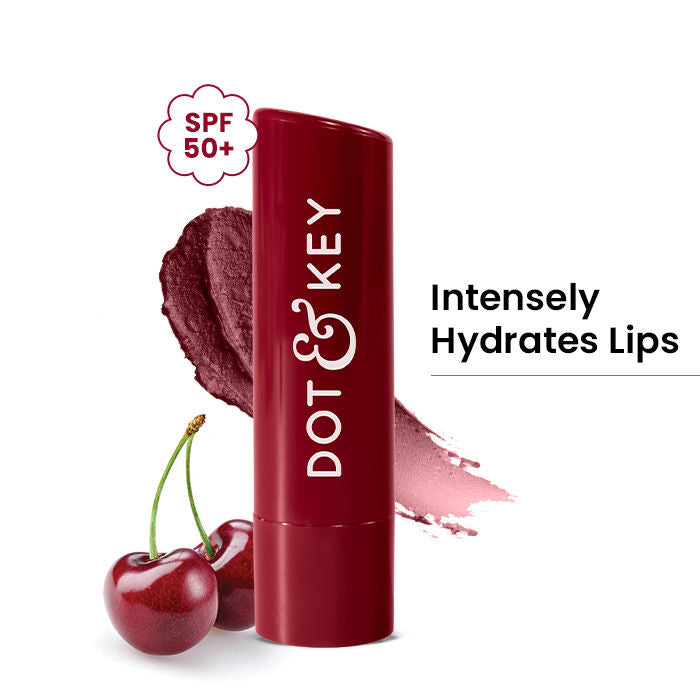 Dot & Key Barrier Repair Hydrating Lip Balm SPF 50 With Ceramides & Peptides Strawberry Red