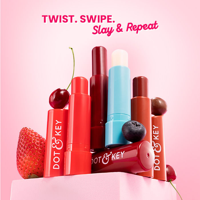 Dot & Key Barrier Repair Hydrating Lip Balm SPF 50 With Ceramides & Peptides Strawberry Red