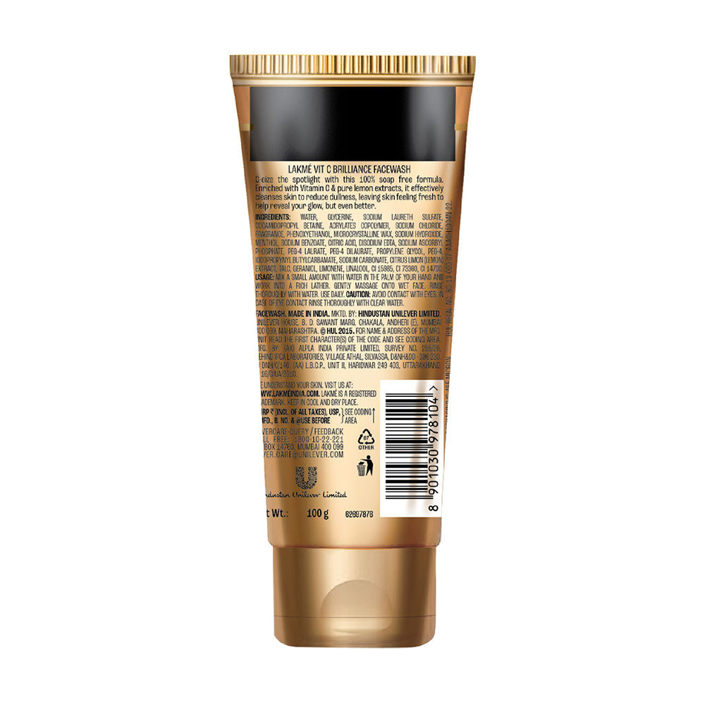 Lakme 9 to 5 Vitamin C 100% Soap Free Face Wash with Lemon Extract and Gentle Exfoliating Beads