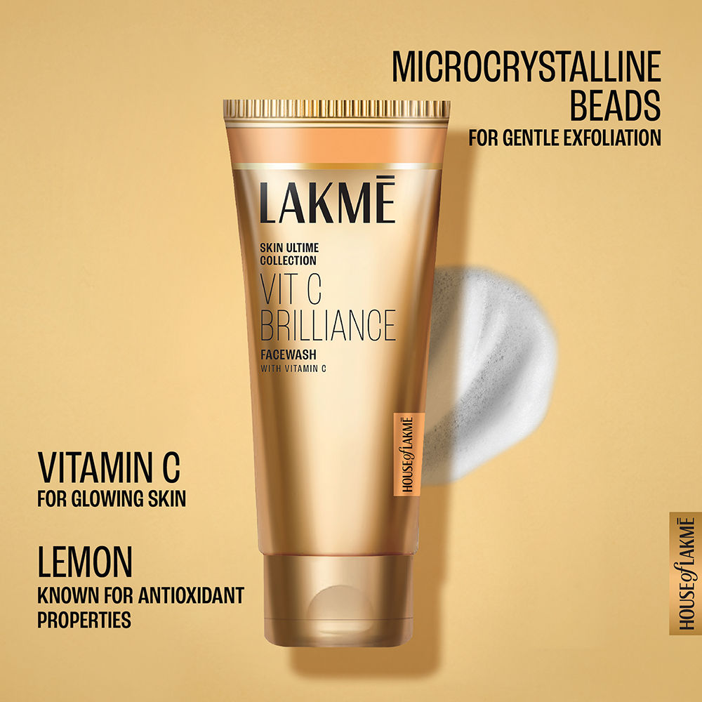 Lakme 9 to 5 Vitamin C 100% Soap Free Face Wash with Lemon Extract and Gentle Exfoliating Beads