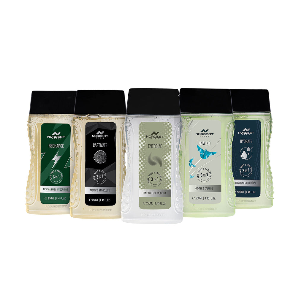 Nordest Paris Energize Renewing & Stimulating 3 In 1 Hair, Body & Face Wash