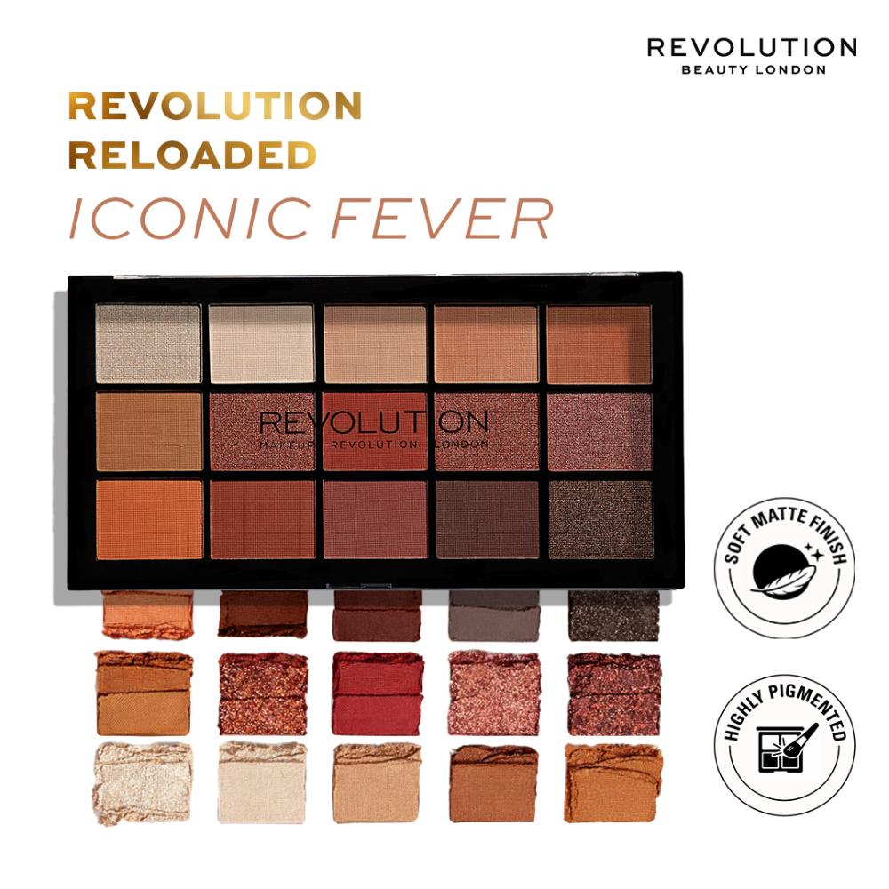 Makeup Revolution Reloaded Eyeshadow Palette-15 Smooth & Rich Shade-High Pay Off Formula