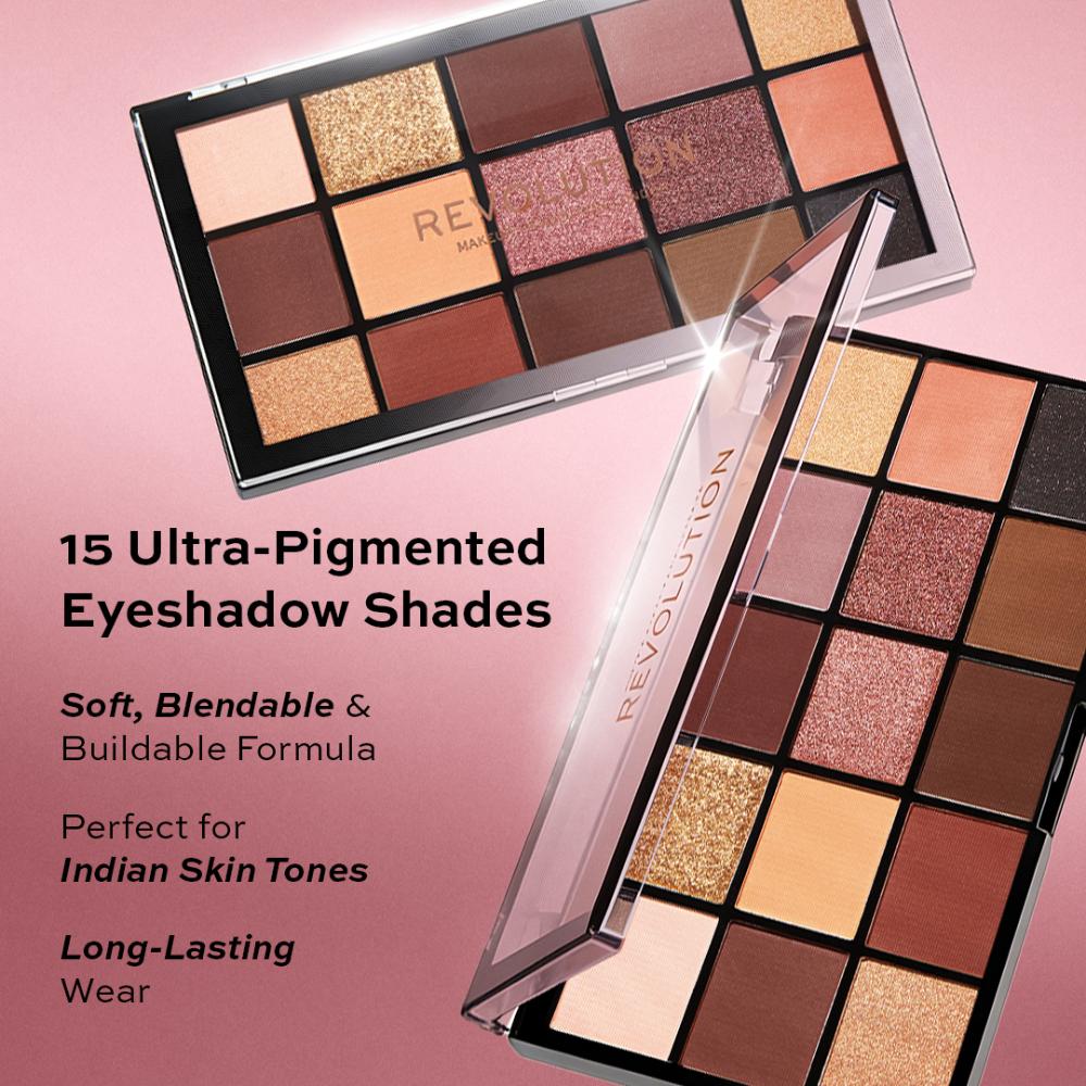 Makeup Revolution Reloaded Eyeshadow Palette-15 Smooth & Rich Shade-High Pay Off Formula