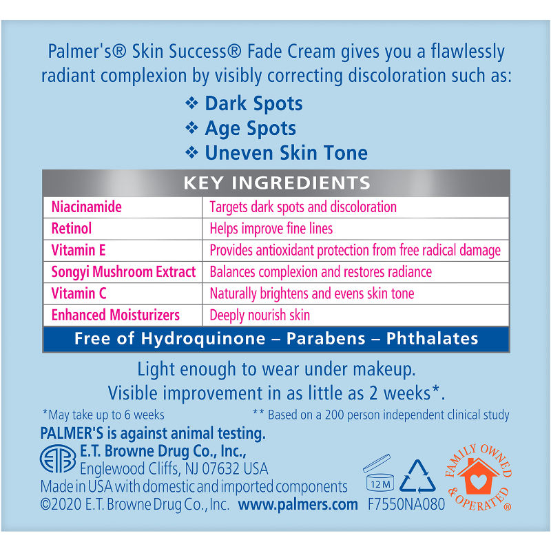 Palmer's Skin Success Fade Cream For Dark Spot Correction, All Skin Types