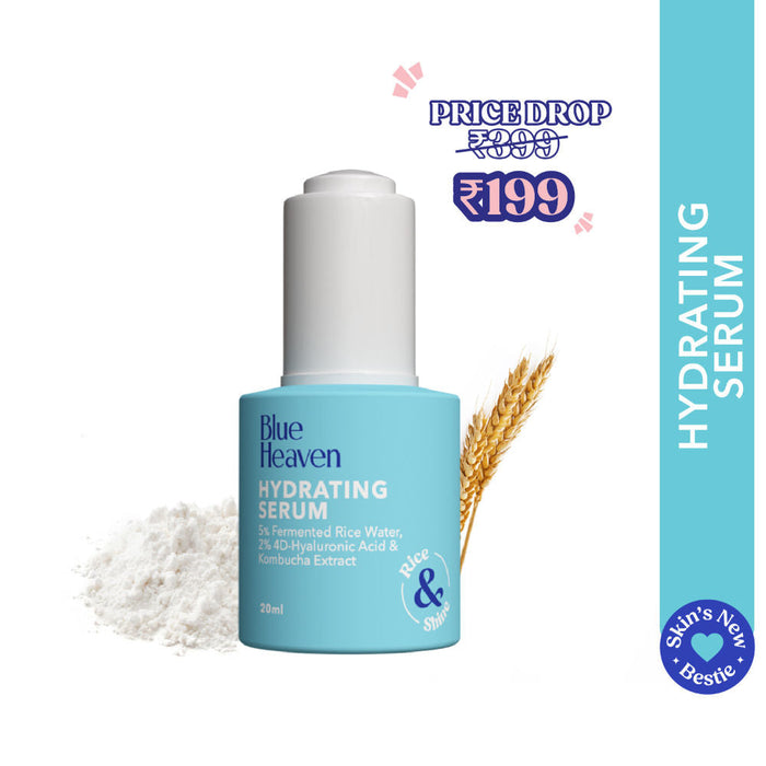 Blue Heaven Hydrating Face Serum with 5% Fermented Rice Water + 2% 4D Hyaluronic Acid + 0.5% Kombucha Extract| 20ml