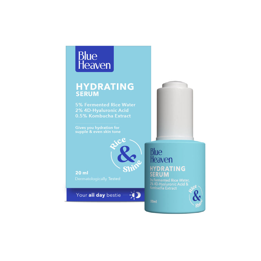 Blue Heaven Hydrating Face Serum with 5% Fermented Rice Water + 2% 4D Hyaluronic Acid + 0.5% Kombucha Extract| 20ml