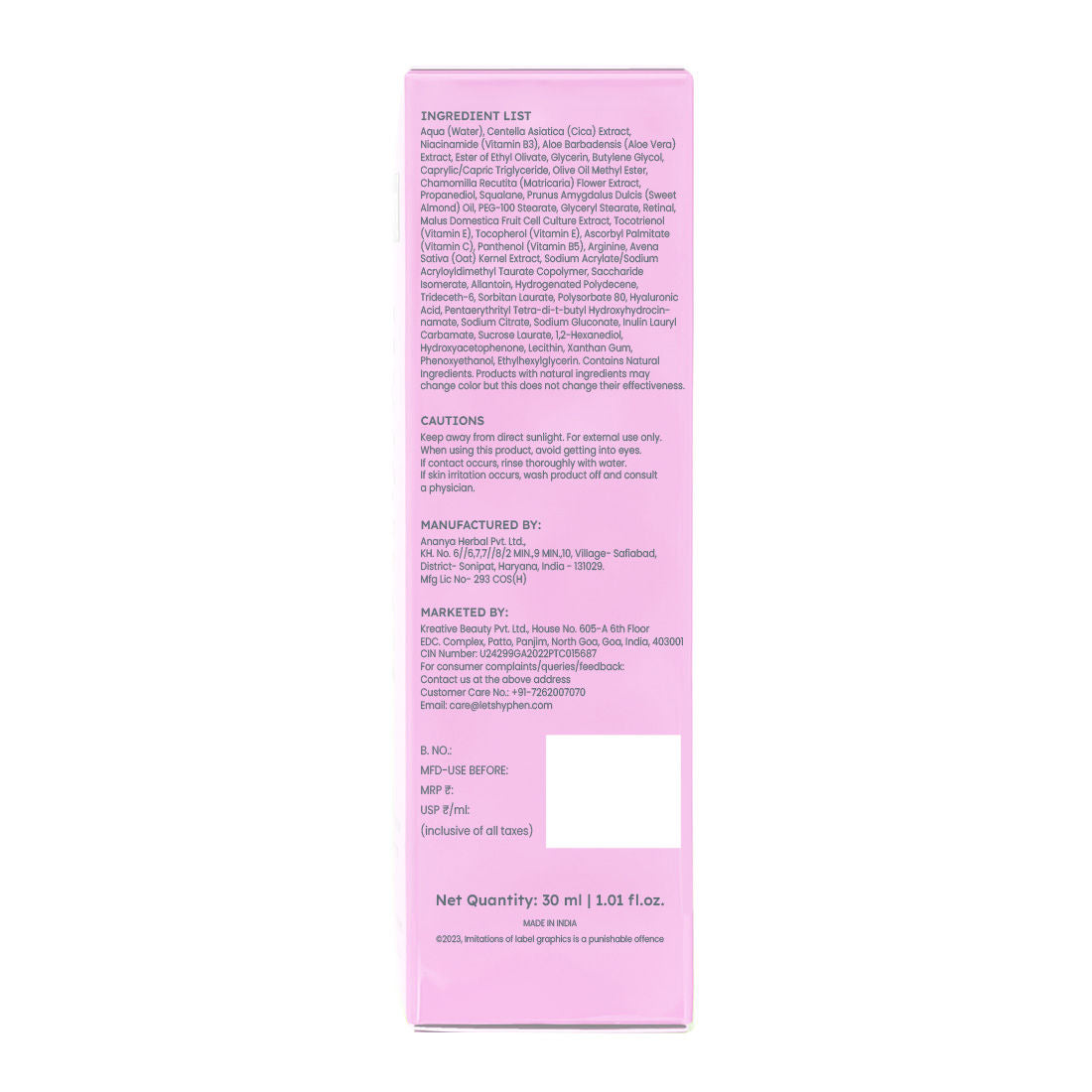 Hyphen 0.1% Retinal Reset, Retinol Derivative Serum Pro For Anti Aging, Reduce Fine Lines & Wrinkles