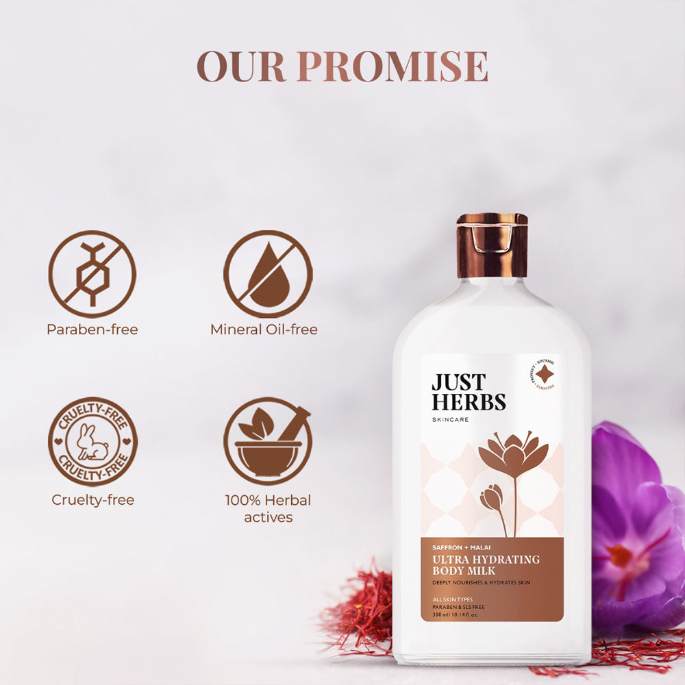Just Herbs Saffron + Malai Ultra Hydarting Body Milk