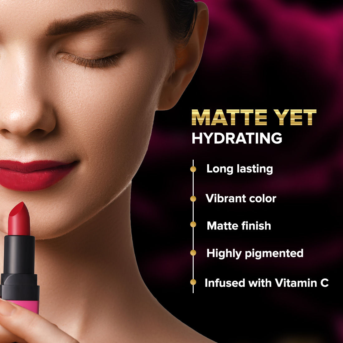 Coloressence Moist Matte Lipstick, Long Lasting Hydrating Vitamin C Shea Butter Pigmented