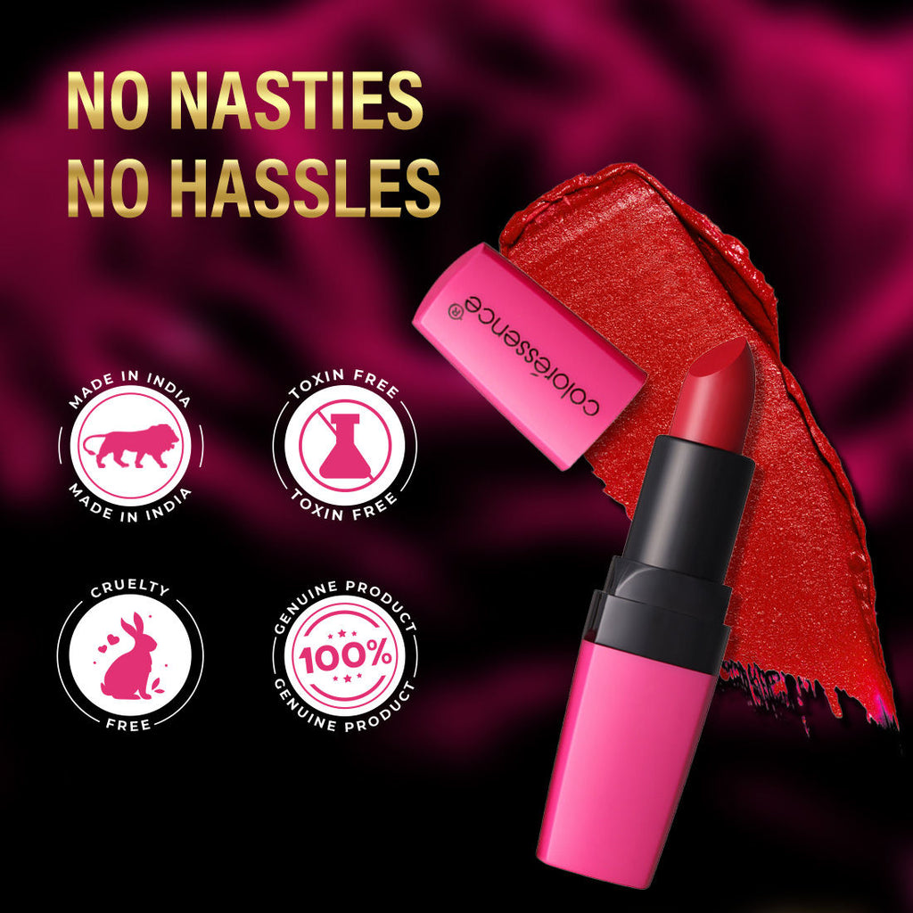 Coloressence Moist Matte Lipstick, Long Lasting Hydrating Vitamin C Shea Butter Pigmented