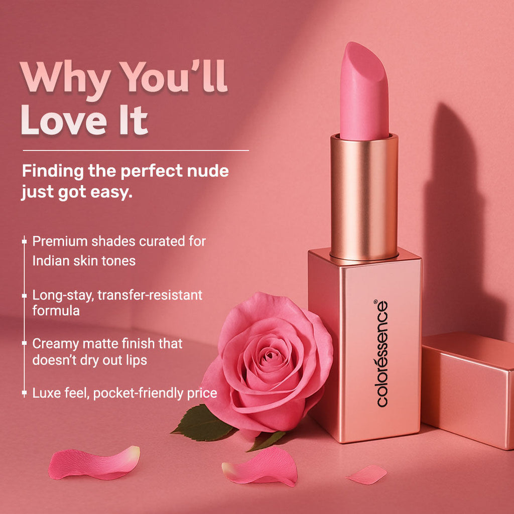Coloressence Roseate Nudes Matte Lipstick, Long Stay, Moisturising & Waterproof