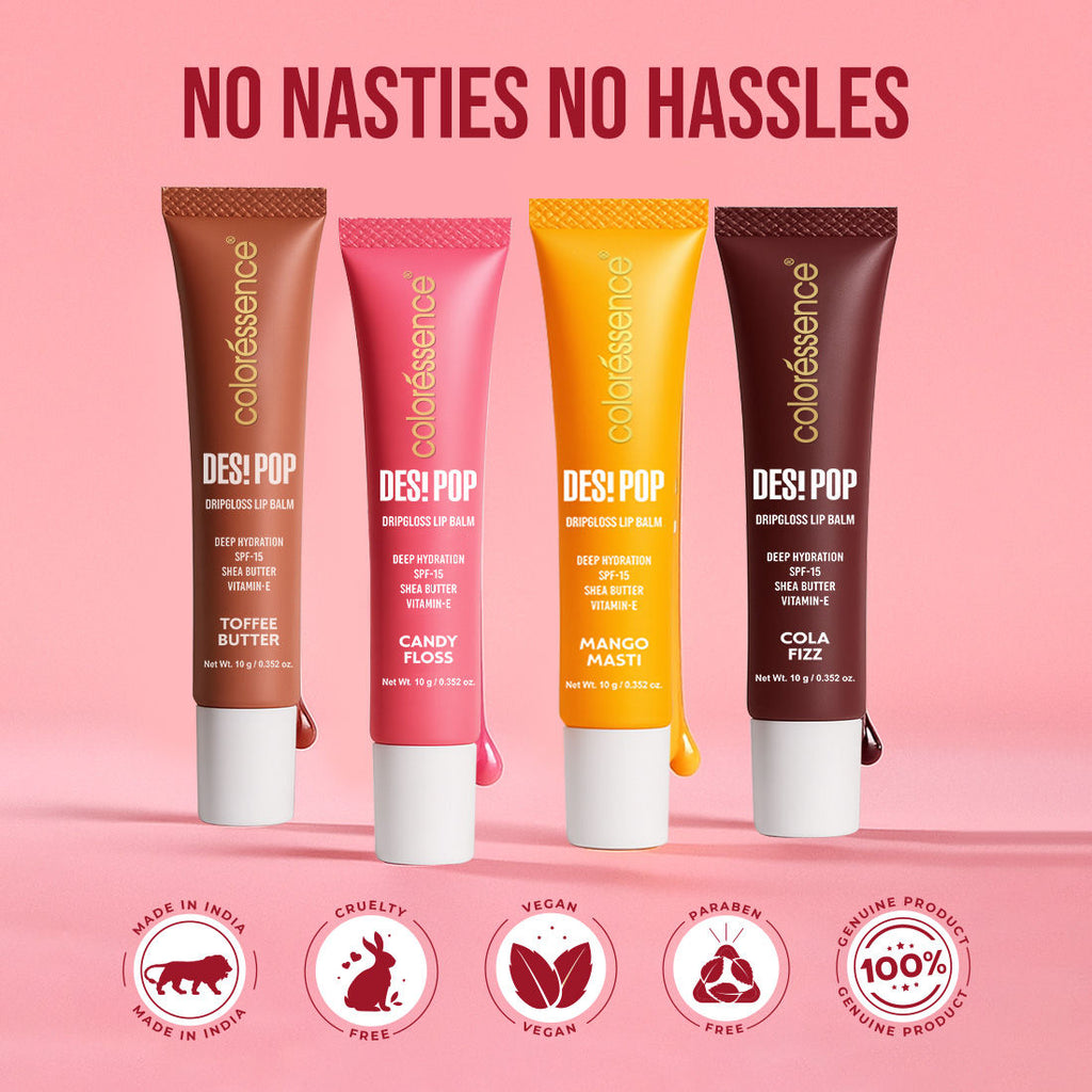 Coloressence Desi Pop DripGloss Lip Balm SPF 15, Hydrating Gloss for Dry Lips