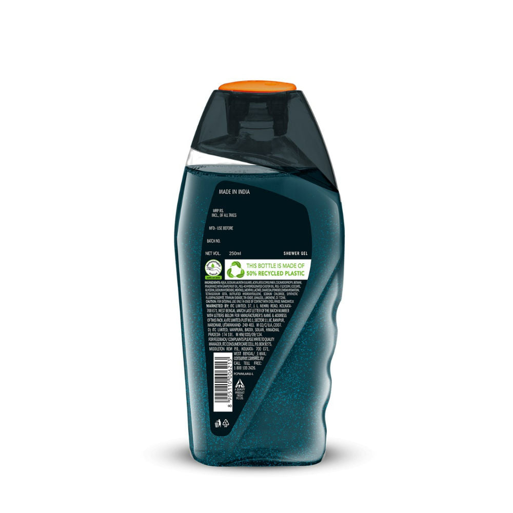 Fiama Men’s Shower Gel Deep Clean, Body Wash with Charcoal & Graperuit for Refreshed Skin