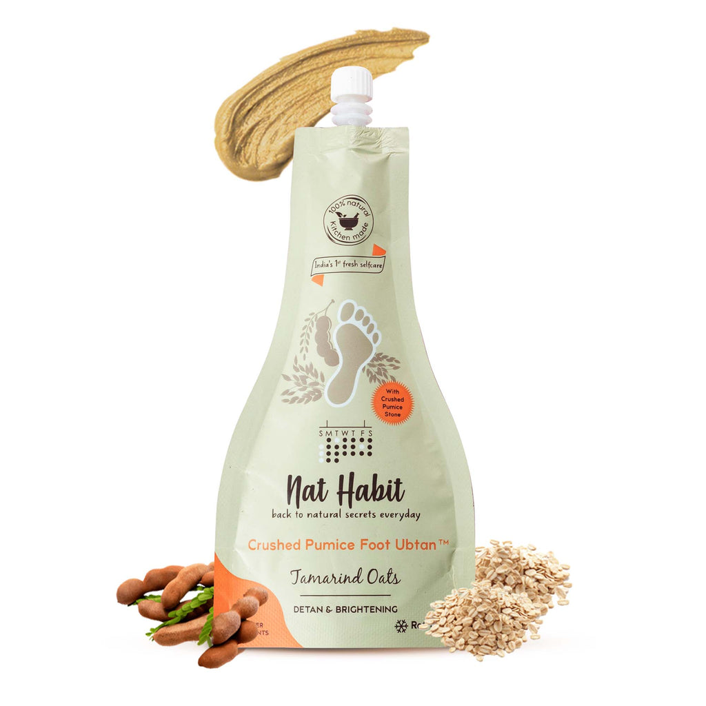 Nat Habit Tamarind Oats Foot Ubtan, Foot Scrub, Foot Mask for Skin Detan, Softens Feet - Pedicure